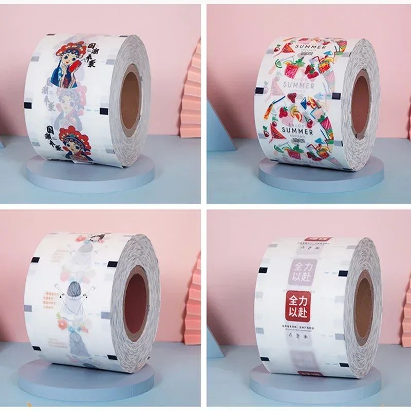 Milk Tea Sealing Film Milk Tea Shop Specific Paper Film Beverage Juice PP Plastic Cup and Paper Cup Universal 1600 Sheets/roll 5