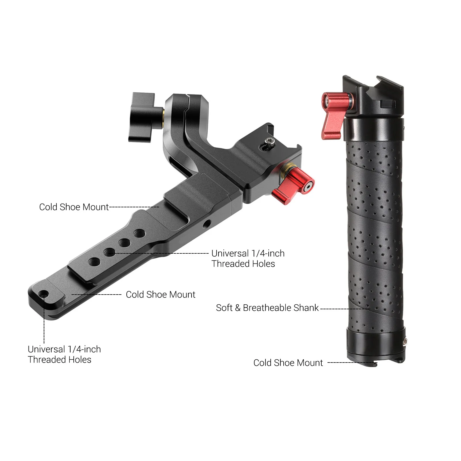 Ysc Alumínio Punho Aperto para Dji Rs2 Rsc2 Rs3 Câmera Cardan Acessórios Handgrip com Parafuso Sapata Fria Montar Monitor Mic - Image 6