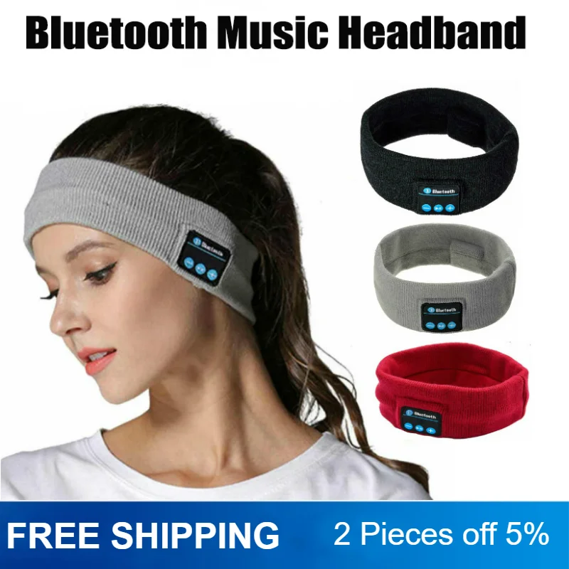 2022 Hot Bluetooth Sleeping Headphones Sport Music Player Headband Thin Soft Elastic Comfortable Wireless Music Headset Eye Mask