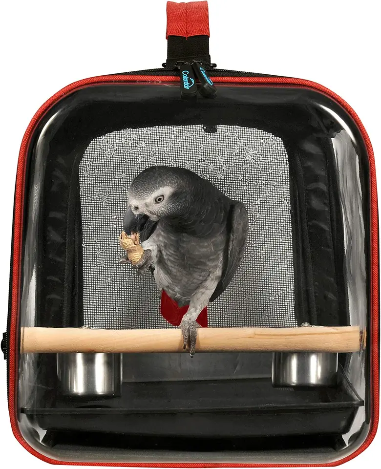 Pets At Home Bird Carrier With Perch Parakeet Travel Carrier Bag Portable Bird Backpack With Plat Breathable Parrot Travel Cage For Small Pets Near Me