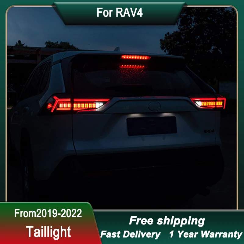 Car Tail Lights For Toyoto RAV4 2019-2022 LED  Tail Light Brake Reverse Tail Lamp Dynamic Turn Signal Light Tail Lamp Assembly