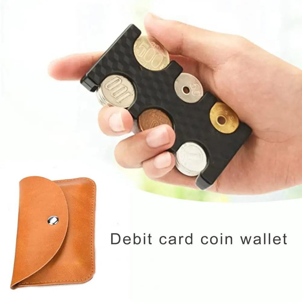 1PC/1 Set Leather Coin Purse Portable Coin Holder Organizer Pocket Card Holder Wallet For Men Women Anti-theft Organizer