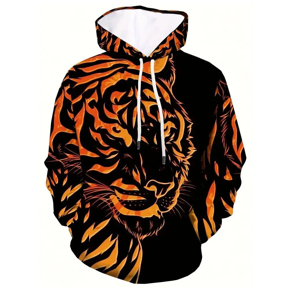 Tiger Element Men's Long Sleeve Sweater Autumn Smooth New Fashion Luxury Harajuku Casual Hoodies For Men Comfortable Sweatshirts
