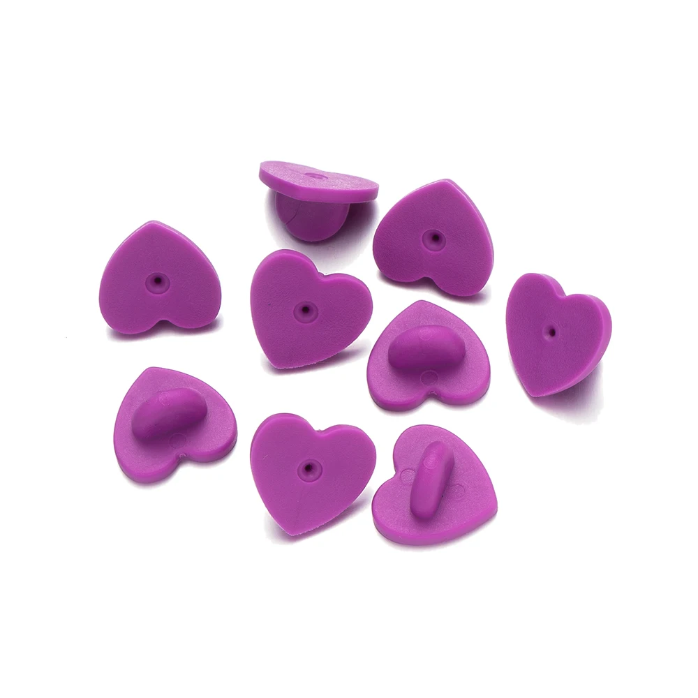 50 stücke Herz Gummi Anstecknadel Sicherheits rücken Halter für DIY Schmetterling Clutch Brosche Krawatte Hut Abzeichen Insignien Zubehör Bastel material – Detail 4
