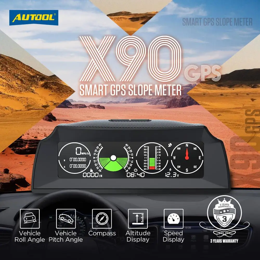 AUTOOL-X90 GPS ӵ  , ڵ HUD ڵ  ġ    浵 Ʈ ħ