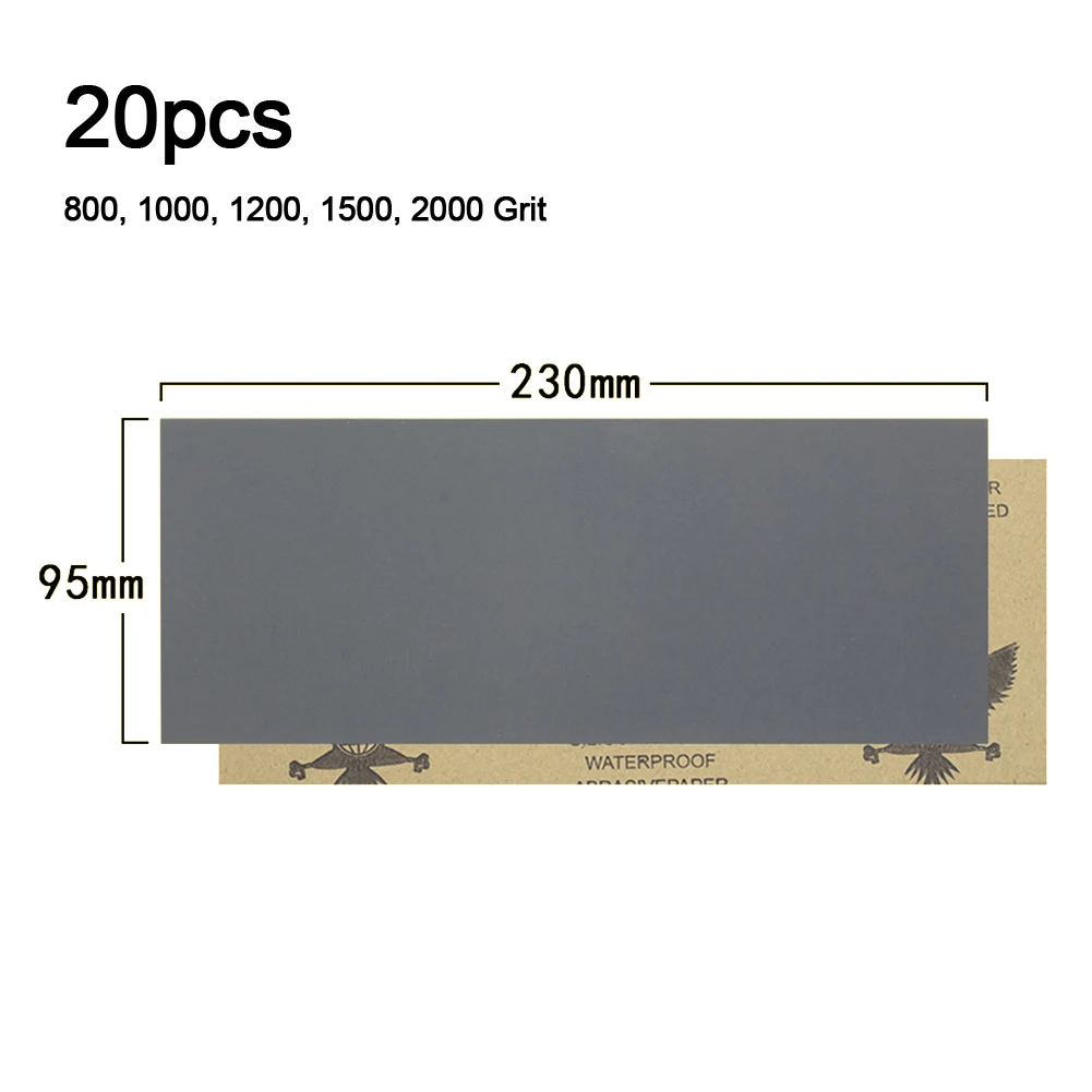 

20pcs Sandpaper Set 60-2000 Grit Sanding Paper Water Dry Abrasive Polishing Tool Workshop Equipment Power Tool Sandpaper Sheets