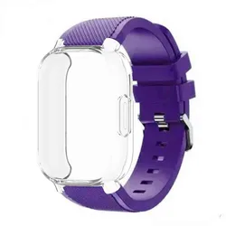 Enhanced Silicone Strap with TPU Screen Protector Cover for Sports Soft Wristband (Pu - Tr)