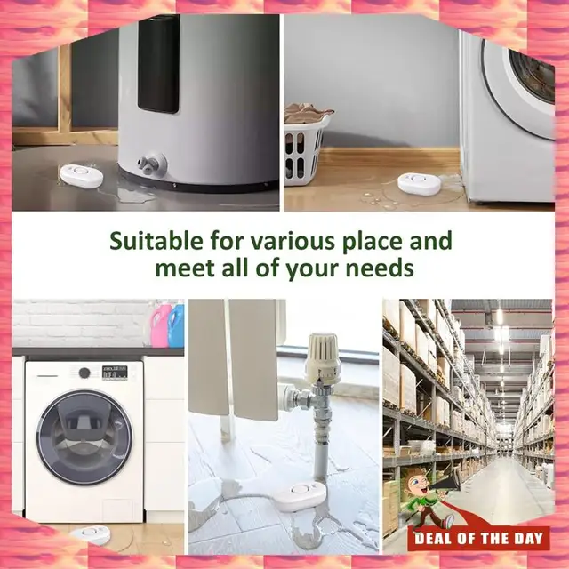 24-Hour Delivery Water Leak Detector Sensor Alarm: Home Water Flooding Monitor Smart Sink Overflow Monitoring Warning For Baseme 1