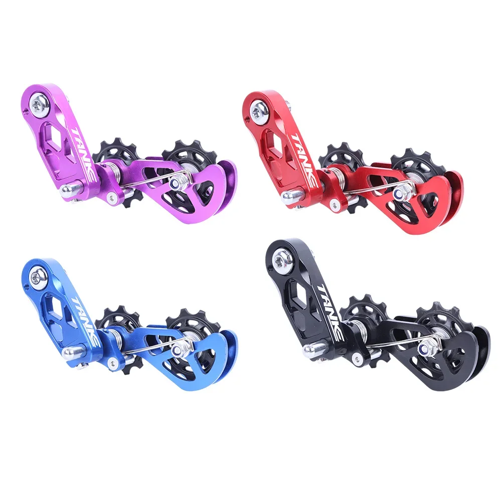 Bicycle Chain Tensioner Bike Chain Chain Tensioner Aluminum Alloy Rear Puller Adjustable For Bicycle Guide Single Speed Rear Dial