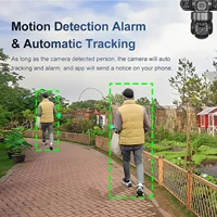 Caméra solaire avec 4G SIM 15MP HD extérieure 3 objectifs 3 écrans 10X Zoom PIR caméras de détection humaine Vision nocturne Protection de sécurité CCTV 5