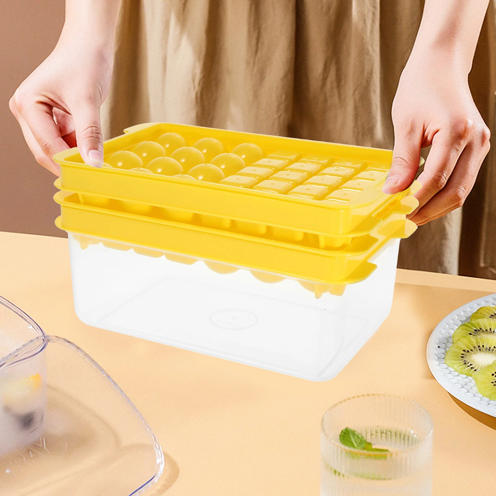 

Freezer Ice Tray Making Cube Trays for Plastic Balls Maker Tool Round Mold Molds