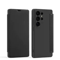 Luxury Flip Leather Wallet Case with Card Pocket and Shockproof Silicone Shell - Galaxy S26 Plus (Black)