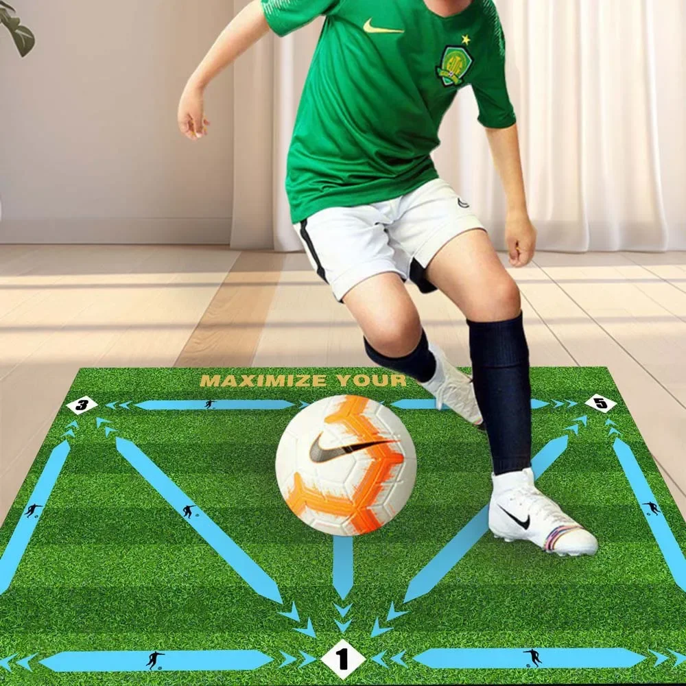 Football Training Mat Soccer Training Equipment Non Slip Foldable Kids Adults Indoor Ourdoor Dribble Mat Equipment football training mat