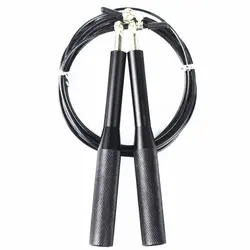 High-Speed Adjustable Jump Rope with Aluminum Handles and Durable Carry Bag (Black)