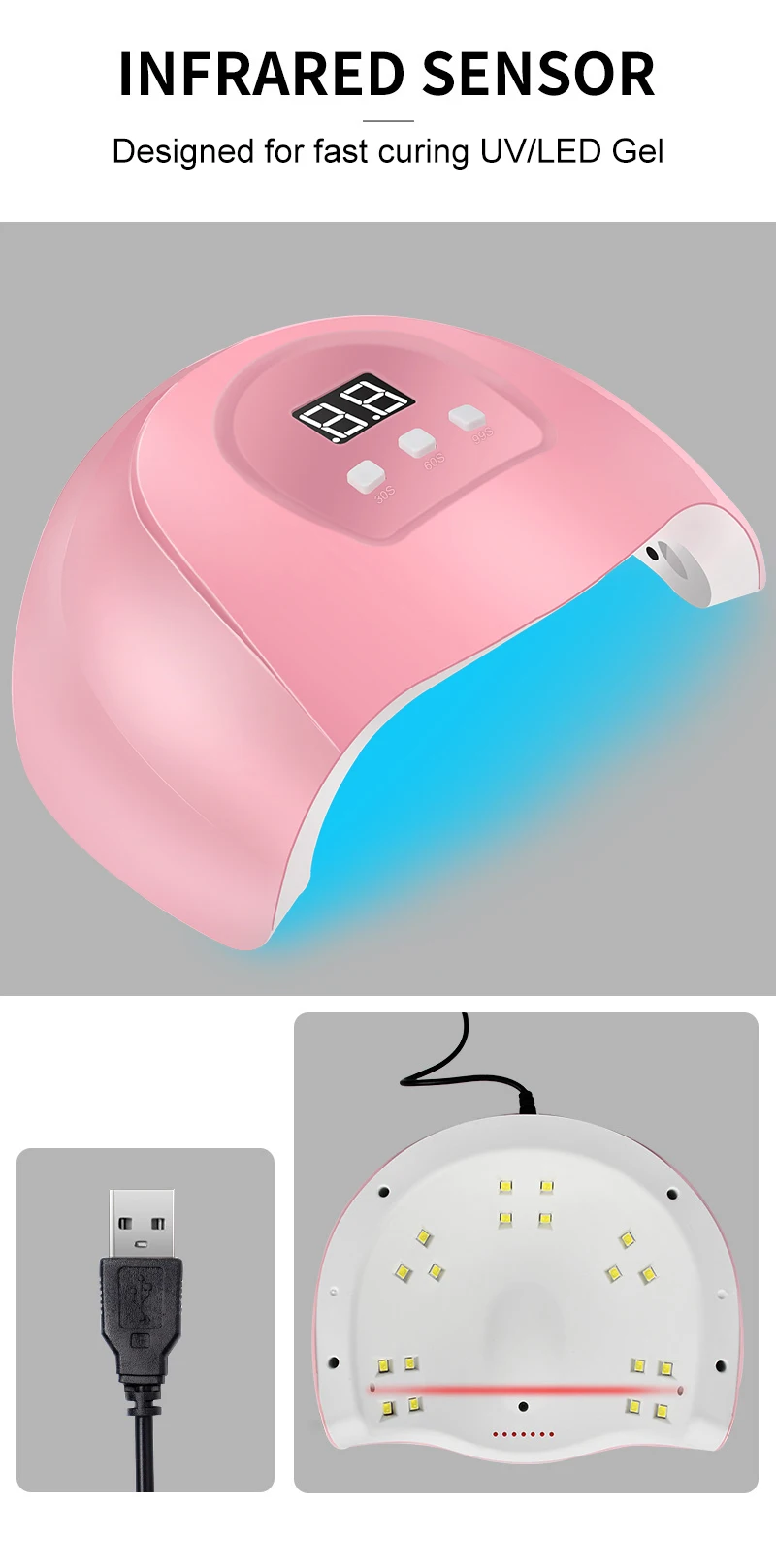 Poly Nail Gel Kit with UV LED Lamp and Gel Nail Polish Set