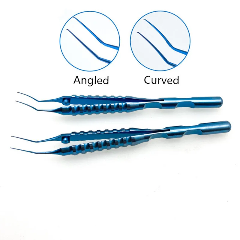 

Capsulorhexis Forceps 1pcs Angle/curved Titanium Ophthalmic Capsulorhexis Tweezers Cross action Handle Surgical Instruments