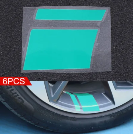 6 Adesivi Riflettenti Per Cerchi Auto 10x7 Cm – Rosso, Impermeabili E Universali Per Ruote Da 45-53 Cm - 2