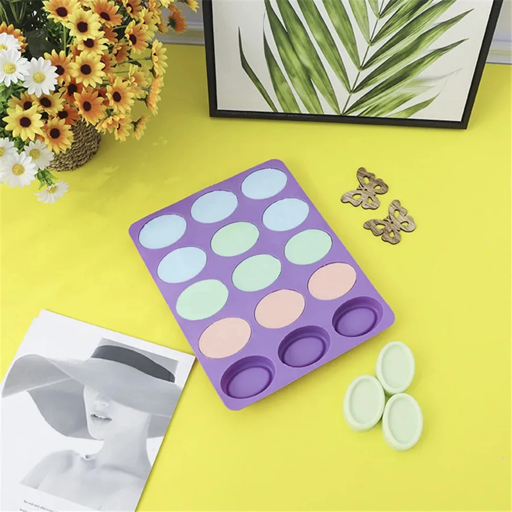 

Home Associate Cake Decoration Handmade Candle Handmade Soap Non Stick Oval Oval Silicone Mould Pudding Purple