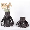 Modern Leather Glass Vase Home Decoration Hydroponic Flower Arrangement Tabletop Dried Flower Vase Creative Skirt Vase Ornament 4