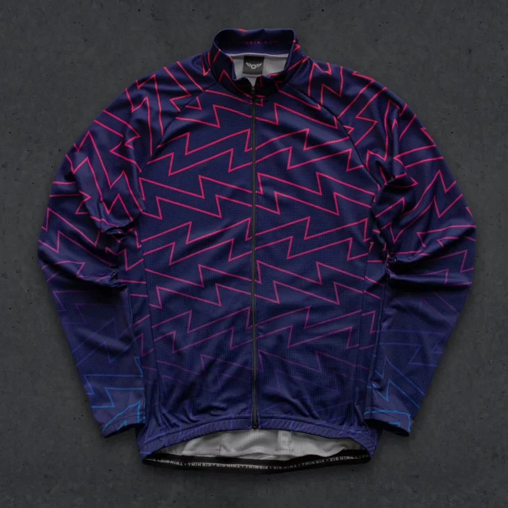 thumbnail image 1 of Twin Six 6 - Maillot de ciclismo para hombre, ropa de ciclismo de manga larga fina para exteriores, primavera y otoño, chaqueta ligera, 1 of 5