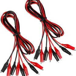 Insulated Alligator Clips Test Leads - 4 Pairs, 1m Double - Ended Jumper Wires (1M)
