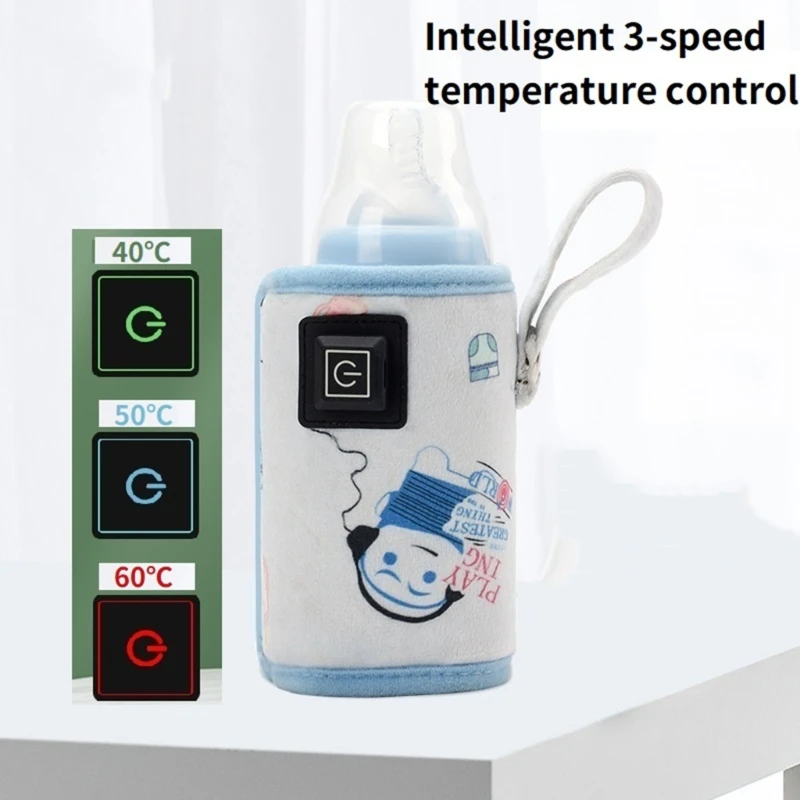 

USB Milk Water Warmer Travel Stroller Insulated Bag Baby Nursing Bottle Heater Safe Kids Supplies for Outdoor Winter Feeding