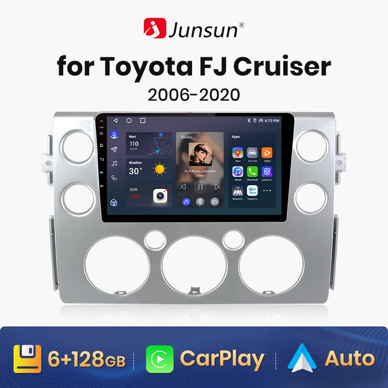 

Junsun V1 AI Voice Wireless CarPlay Android Auto Radio for Toyota FJ Cruiser J15 2006-2020 4G Car Multimedia GPS 2din autoradio