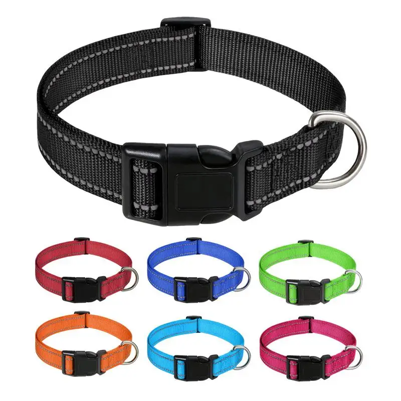 Dog Collar Reflective Dog Collar Adjustable Cat Collar Safety Nylon Pet Durable Comfortable Reflective Pet Supplies