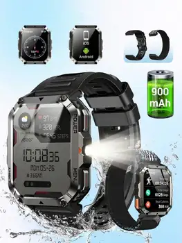 Alternative view of Smart Watch For Men Women, 2.01in HD Touch Screen Smartwatch With Heart Rate Sleep Monitor Compass Flashlight, Waterproof Sport