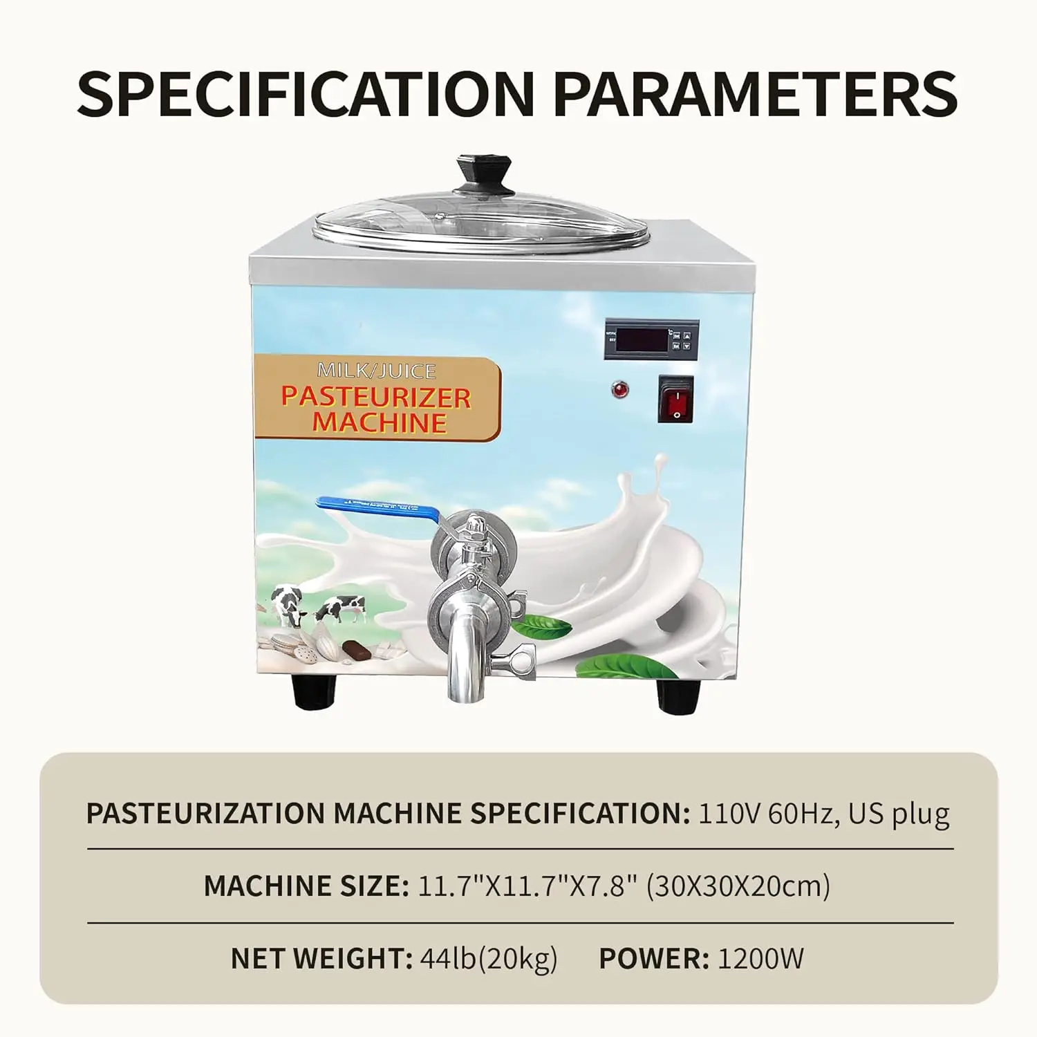 Mvckyi 14L Commercial Pasteurization Machine Fresh Milk Heat Sterilization Machine Fully Automatic Milk Sterilization Machine 6