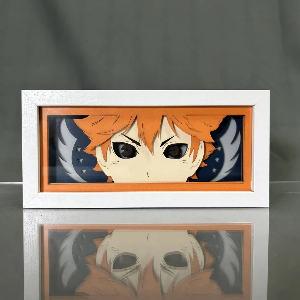 Paper Cut Light Box Haikyu Shoyo Hinata Anime Led Light for Home Decoration Desk Lightbox Birthday Gift Manga Haikyuu Table Lamp 3