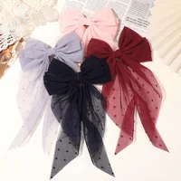 Girls Long Big Bow Float Satin Clips Back Head Hair Clip Internet Red with The Same Temperament Elegant Hair Accessories gifts 4