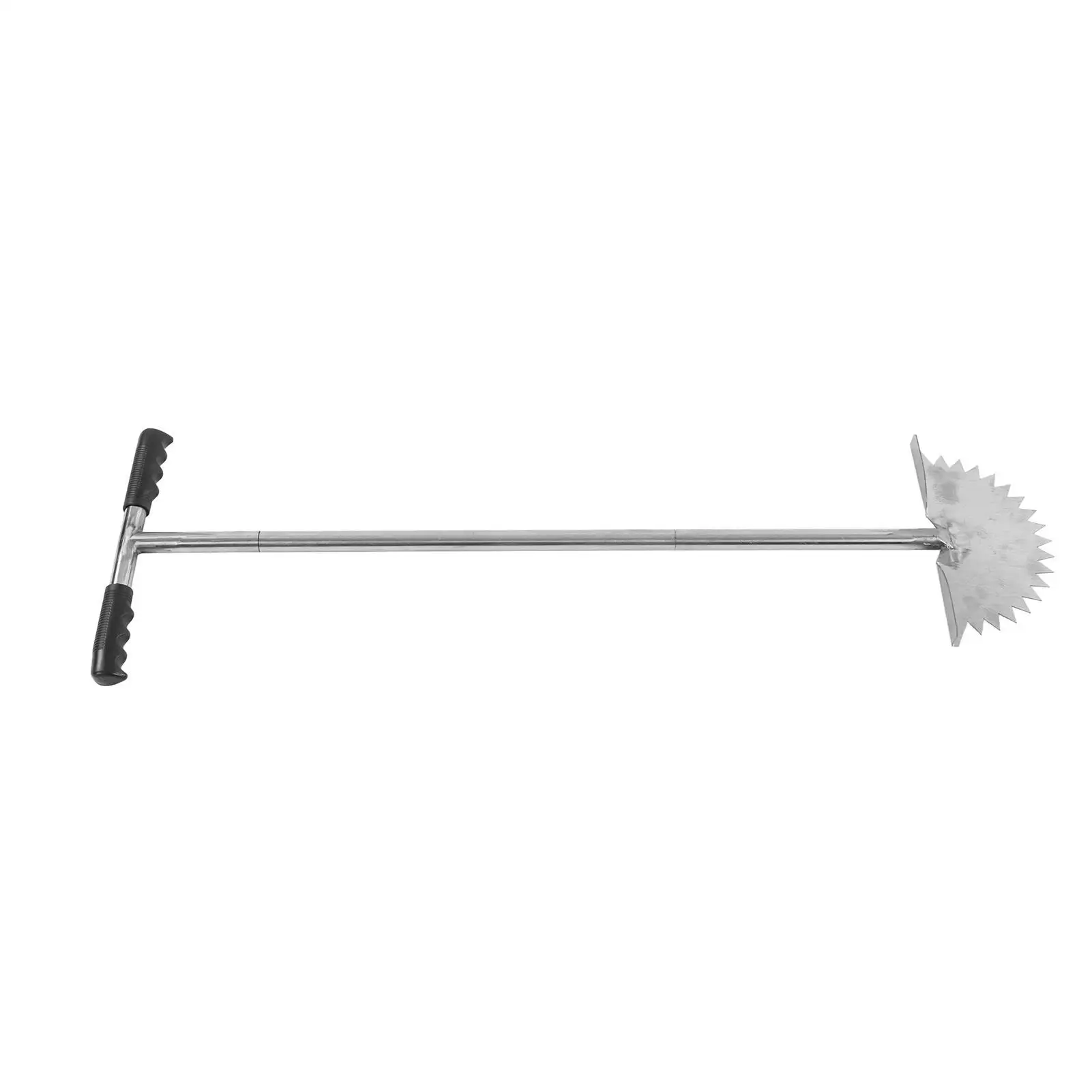 Manual Lawn Edger with Saw Tooth Blade-Half Moon Tool & T Handle for Precise Sidewalk Edge for cleaning