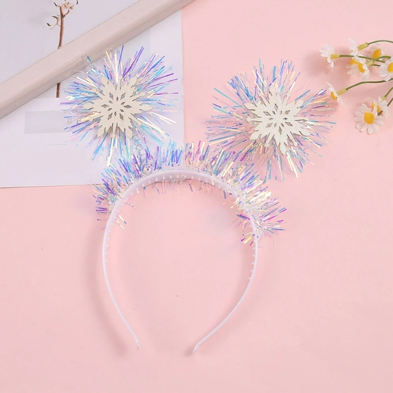 

Christmas Snowflake Shape Shinning Hair Hoop Women Makeup Headband for Festival Party Performances Hair Accessories