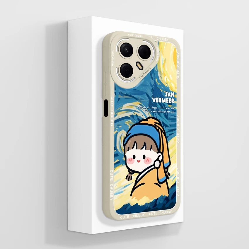 Shockproof Cute Dog Pattern Liquid Silicone Phone Case with Screen Protector