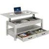 Coffee Table, Lift Top Coffee Table with Drawers and Hidden Compartment, Living Room Table with Wooden Lift Tabletop 1