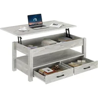 Coffee Table, Lift Top Coffee Table with Drawers and Hidden Compartment, Living Room Table with Wooden Lift Tabletop 1