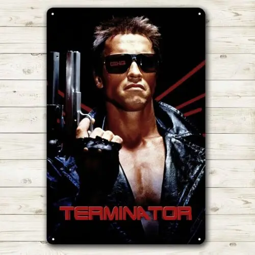 Plaque Métal Terminator – Film Schwarzenegger – 30 X 20 Cm