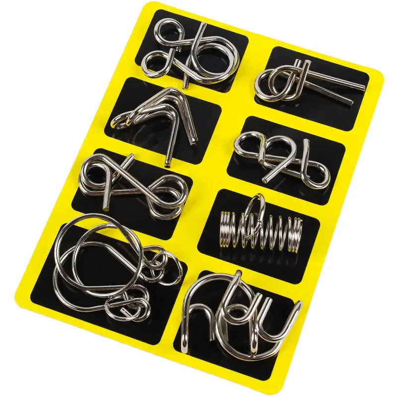 Metal Chinese Ring Puzzles Classic IQ Brain Teaser Puzzles Game Toys for Children Adults Anti-Stress Educational Toys Funny Gift 5