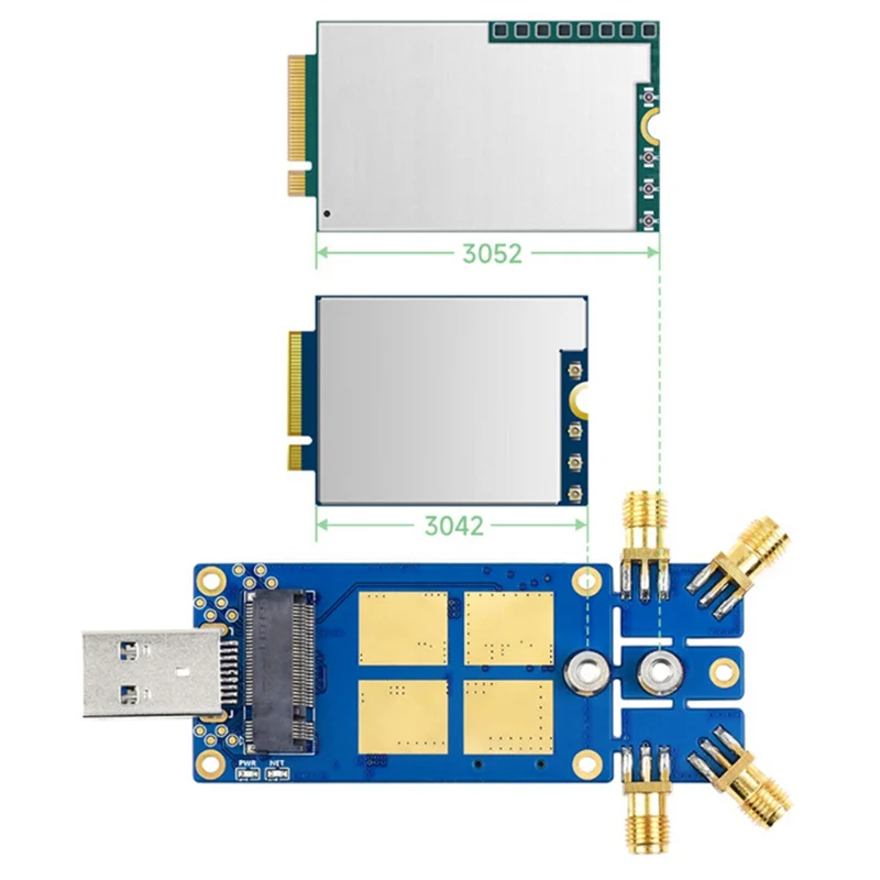 ABAN 5G 동글 어댑터 확장 보드(4개 안테나 포함) USB3.1 인터페이스 ..