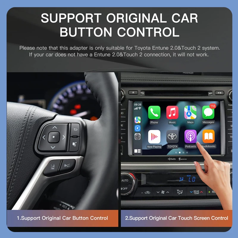 Not suitable for OEM head unit #86100-35180!!! Wireless Carplay Android  Auto Adapter for Toyota