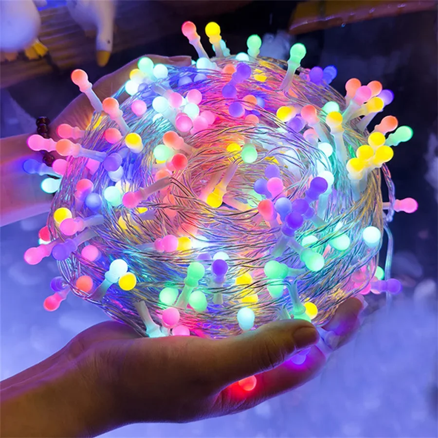 

V8 30/50M Globe String Light Solar Powered Starry Ball Fairy String Light Outdoor Mini Globe Garland Light for Party Wedding