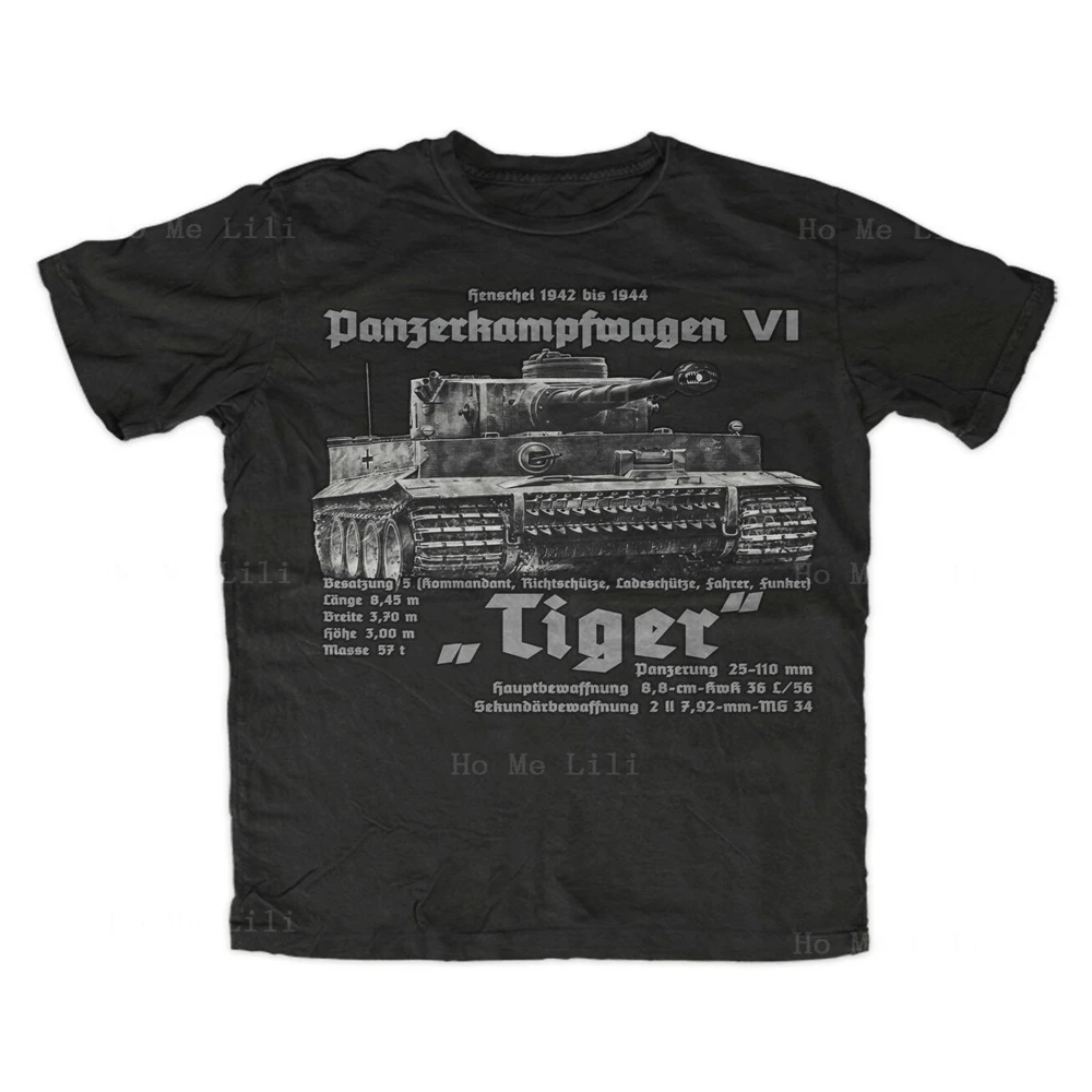 World War Ii Wehrmacht Tank Unit King Tiger Tank T-Shirt Summer Cotton Manica Corta Over Size