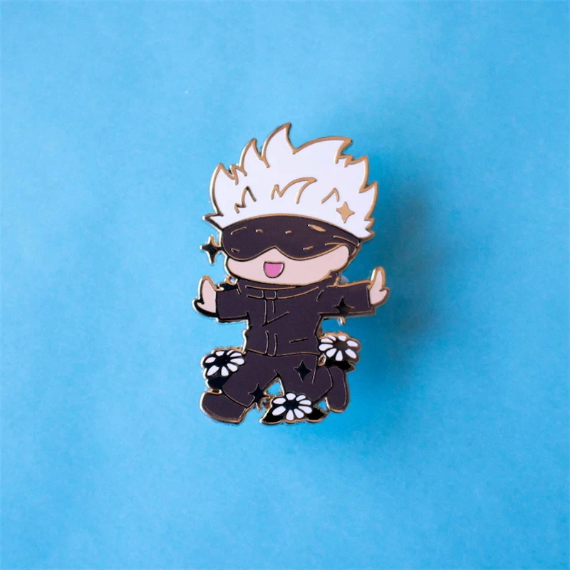 Anime Jujutsu Kaisen Cute Gojo Satoru Hard Enamel Pin Badge Brooch DIY ...