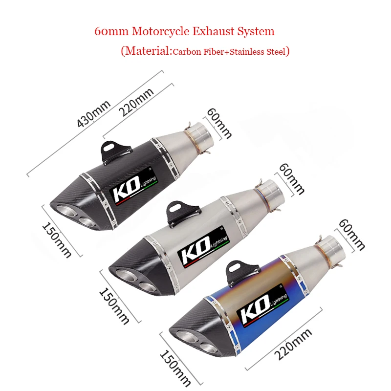 51mm Inch Diameter Motorcycle Exhaust Muffler Tip Pipe DB Killer