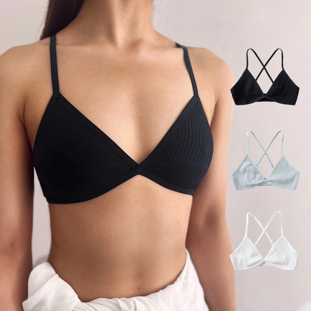 Bras Sexy Bikni Bralette Black V Neck Bra Triangle Cup Top