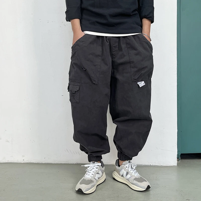 BM Japanese Streetwear Multi-Pocket Casual Harem Pants For Men Clothing Harajuku Jogging Pants Korean Hip Hop Cargo Trousers Casual Pants Sports Pants Casual Sports Pants