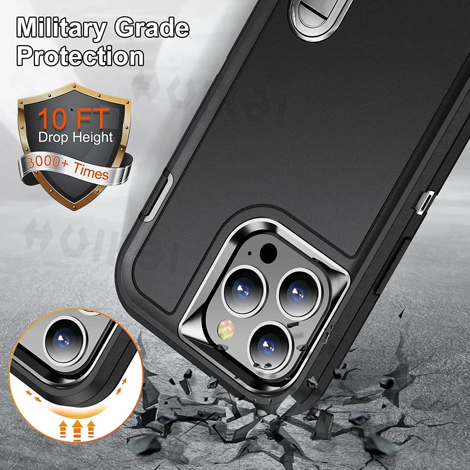 Heavy Duty Shock Absorption Full-Body Protective Silicone Rubber Case