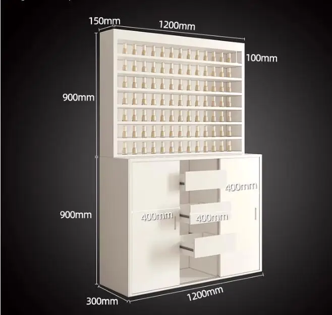 Nail polish display shelf Nail polish display shelf cabinet glue locker