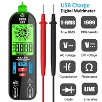 A1X USB Charge Digital Smart Multimeter True RMS DC AC Voltage Tester Capacitance Ohm Hz Diode Hz Continuity NCV Live Tester 1